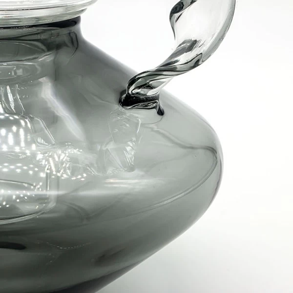Luxury Gift Grey Borosilicate Tea Pot with Spirl Handle and Removable Glass Infuser