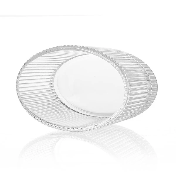 6oz Oval Ribbed Glass Candle Jar for Wedding