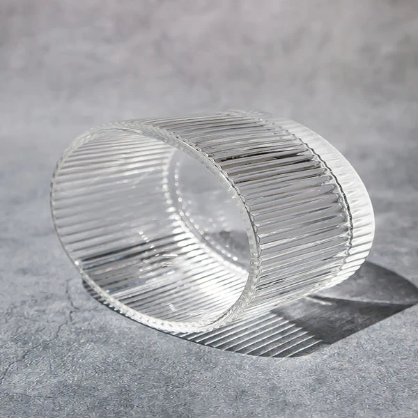 6oz Oval Ribbed Glass Candle Jar for Wedding