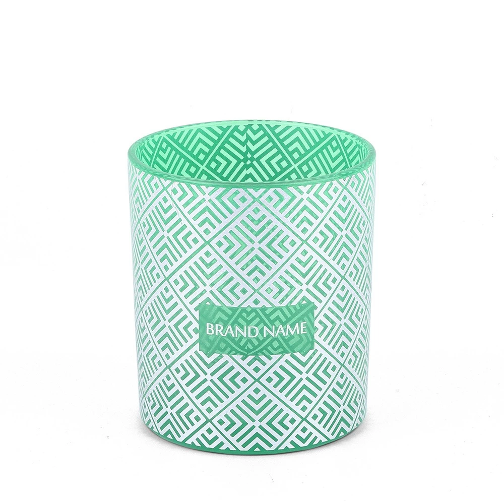 Summer Green Hotstamping Silver Classic Candle Holder 11oz