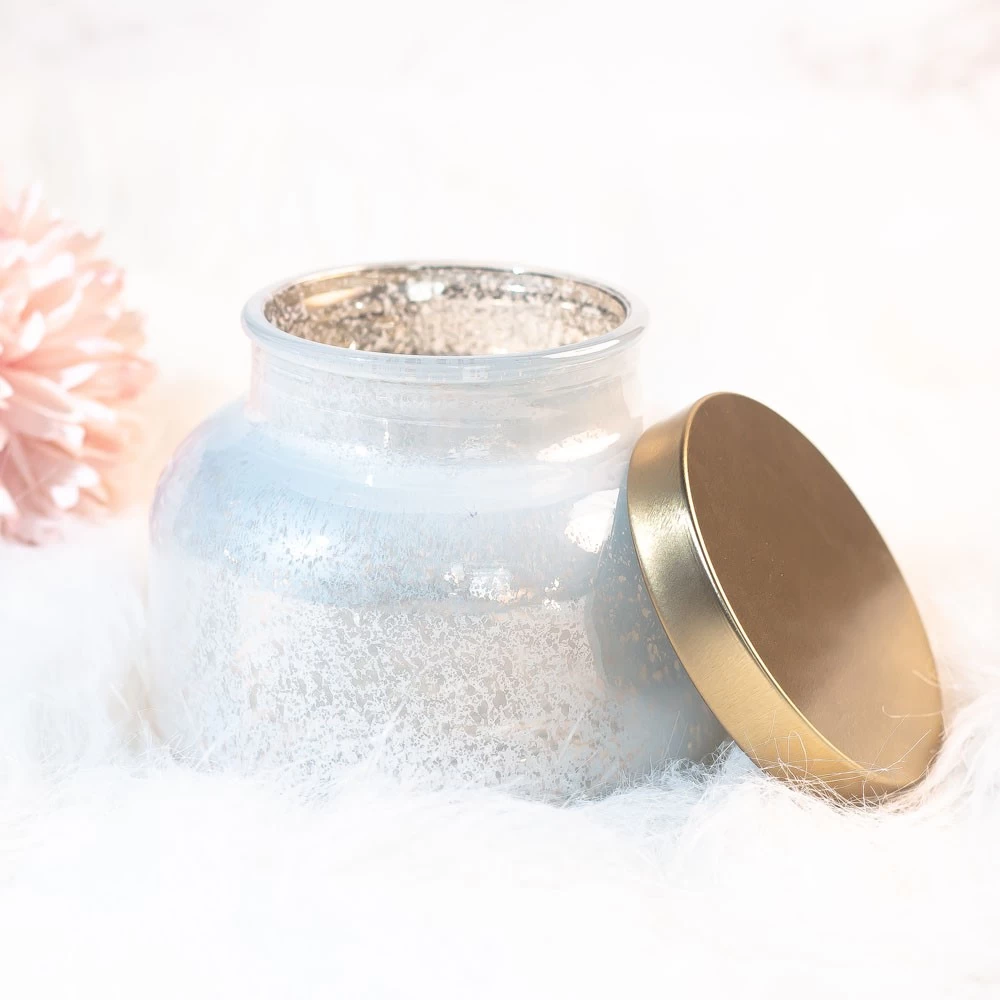 Producing Translucent White Speckled Mercury Candle Jar 19oz