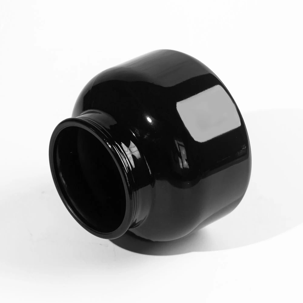 Wholesale 18oz Glossy Black Glass Jar