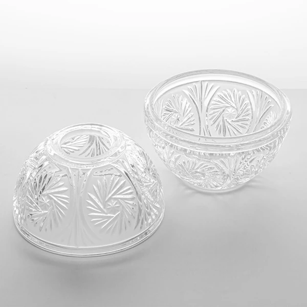 Luxury Multi-functional Textured Glass Jar for Candle, Candy, Tissue
