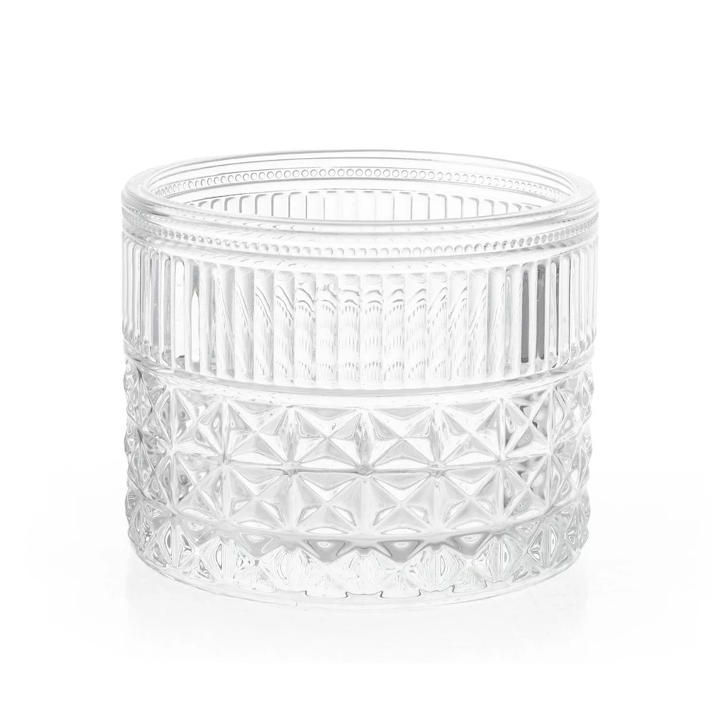 Producing Embossment Candle Jar Glass with Lid 17oz