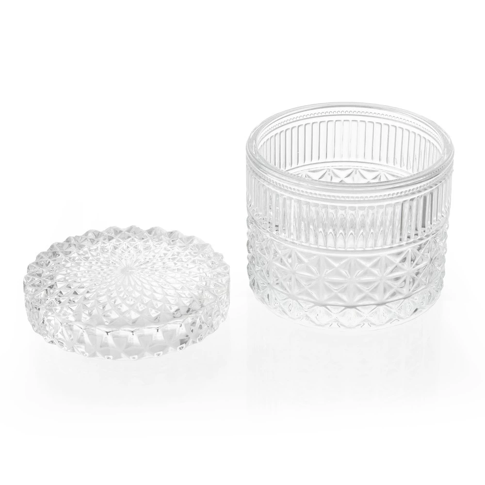 Producing Embossment Candle Jar Glass with Lid 17oz