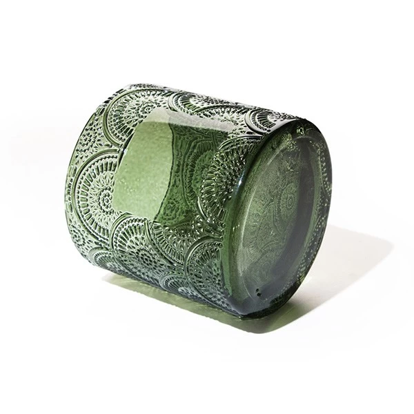 15oz Forest Green Glass Candle Jar with Lid