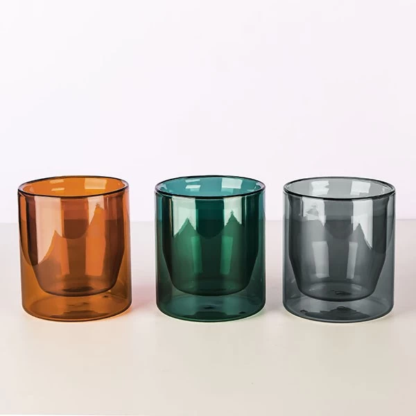 Bespoke 8oz double wall borosilicate glass green