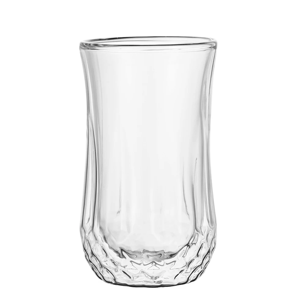Wholesale 10oz Double Wall Borosilicate Glass Diamond Drinking Cocktail Glass
