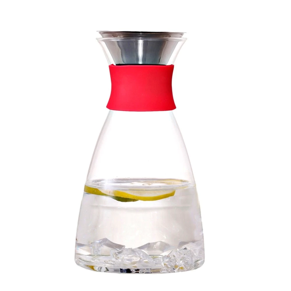 OEM and ODM 1200ml Borosilicate Glass Carafe with Silicon Sleeve