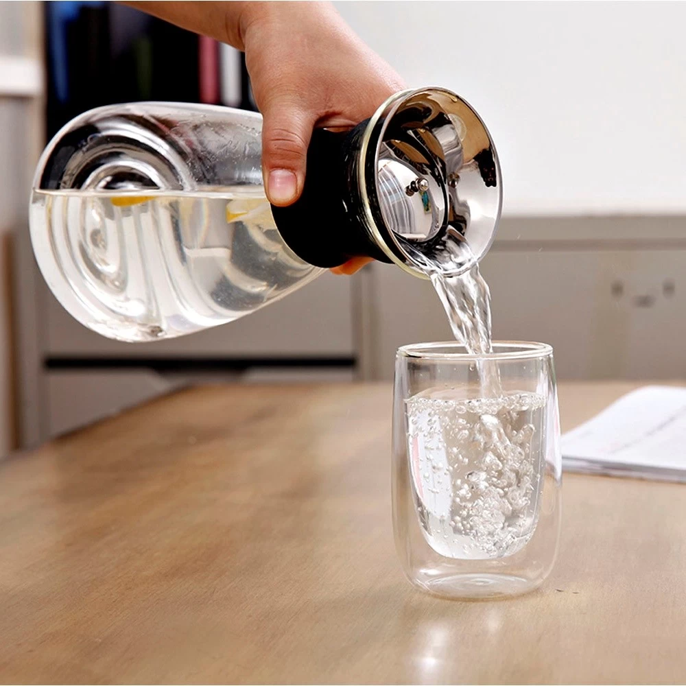OEM and ODM 1200ml Borosilicate Glass Carafe with Silicon Sleeve
