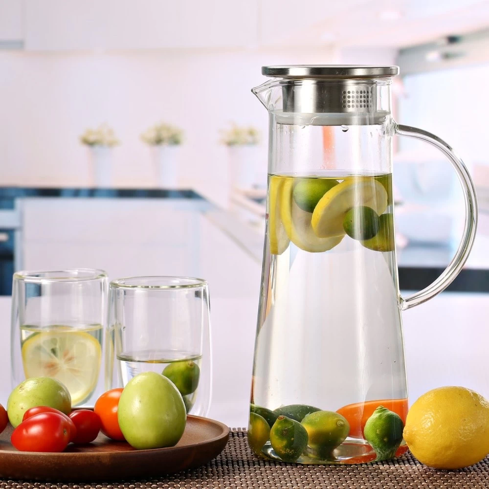 Wholesale Borosilicate Water Jug with Cup 1500ml