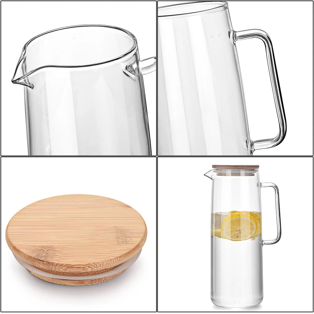 Wholesale Juice Containers Drink Pitcher with Lid Glass Cold Water Jug Sun Tea Jar
