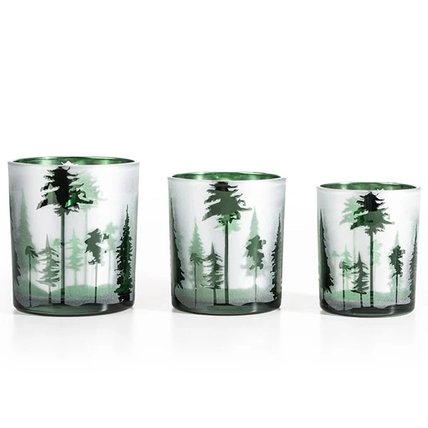NEW Luxury Decorated Holiday Candle Glass Christmas Candle Glass