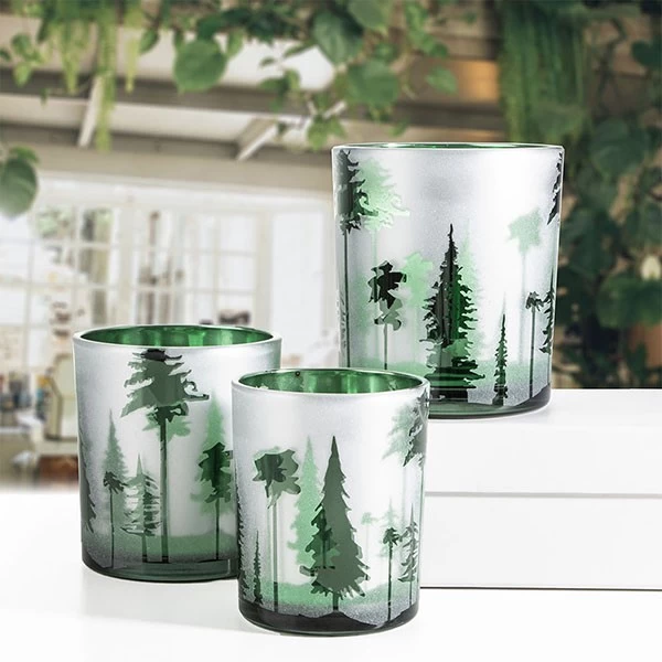 NEW Luxury Decorated Holiday Candle Glass Christmas Candle Glass