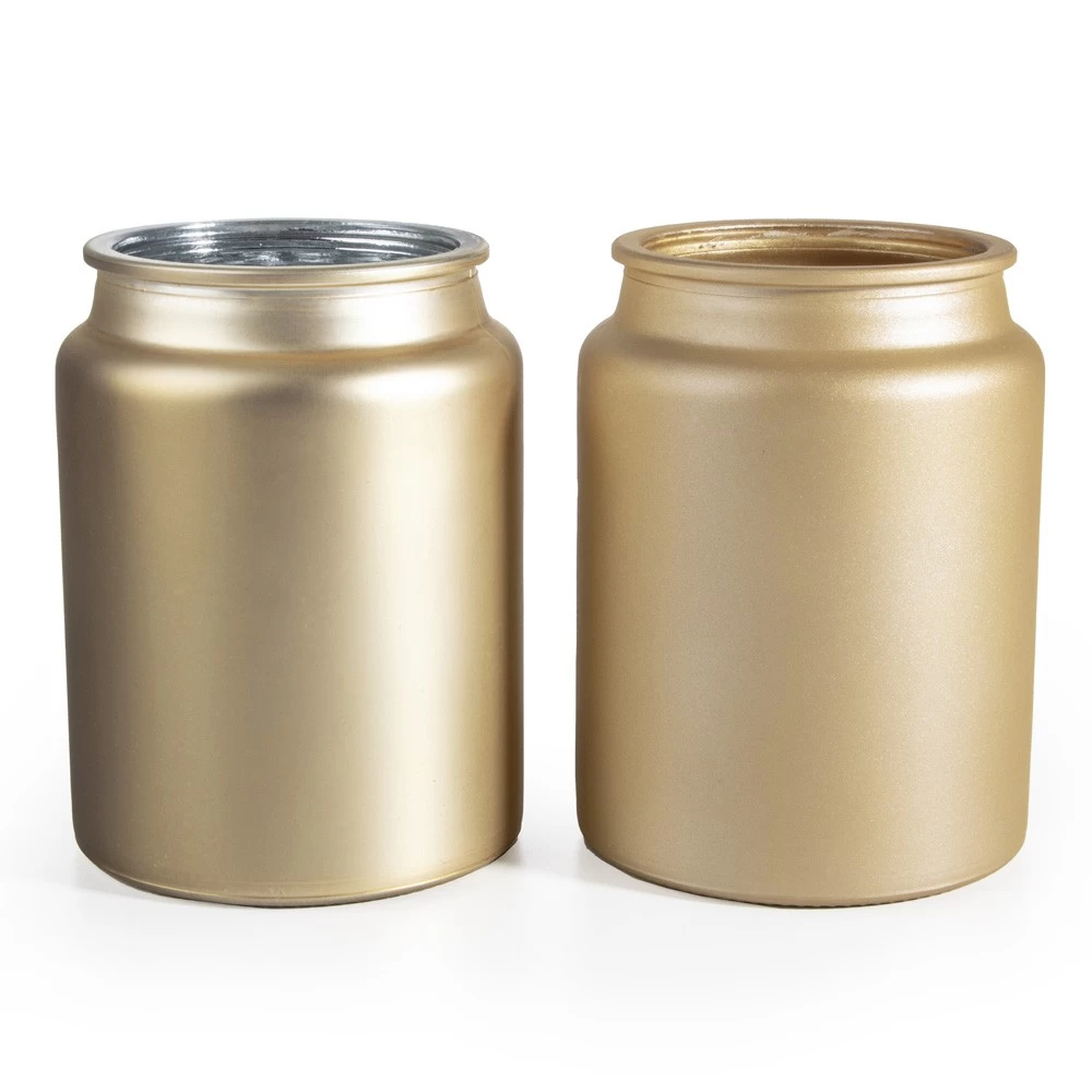 18oz Metallic Paint Apothecary Glass Jar in Gold, Silver, Copper, Black