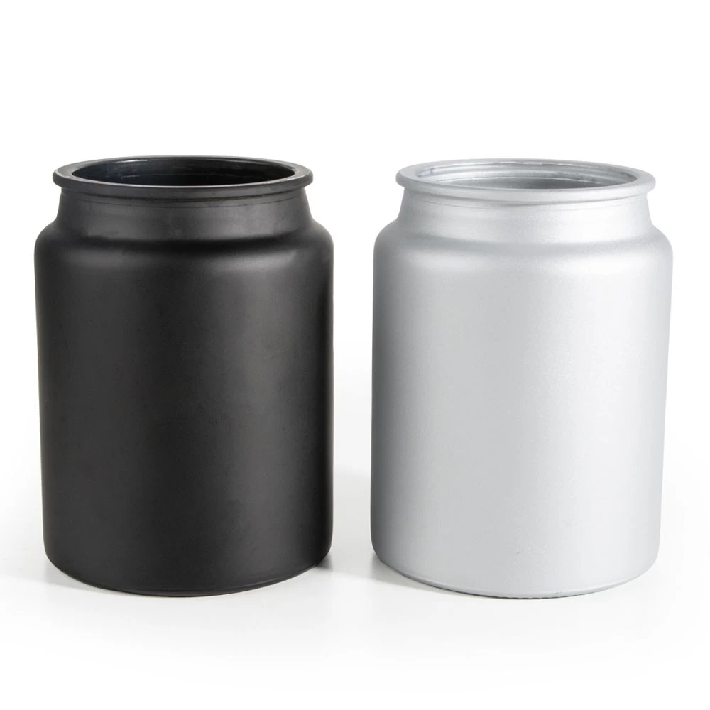 18oz Metallic Paint Apothecary Glass Jar in Gold, Silver, Copper, Black