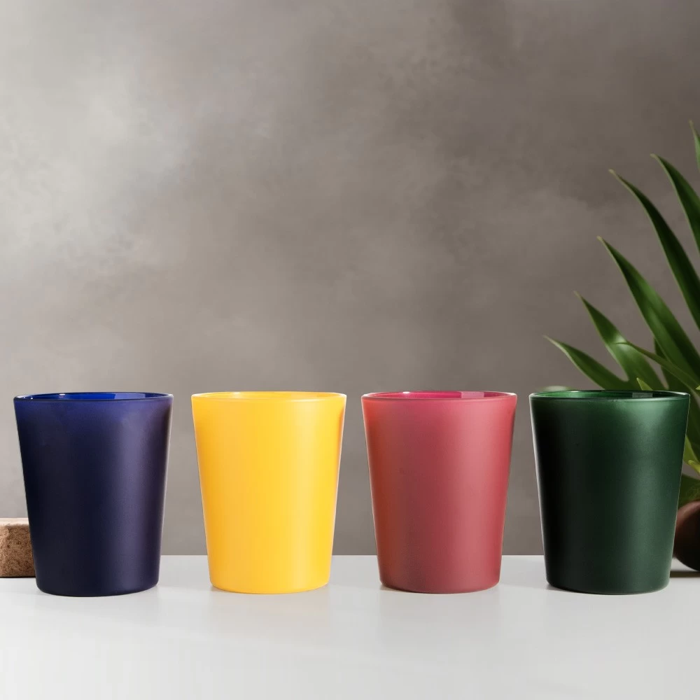 Matte Color Finish 35oz Large Conical Candle Jar, Planter Glass, Glass Vase