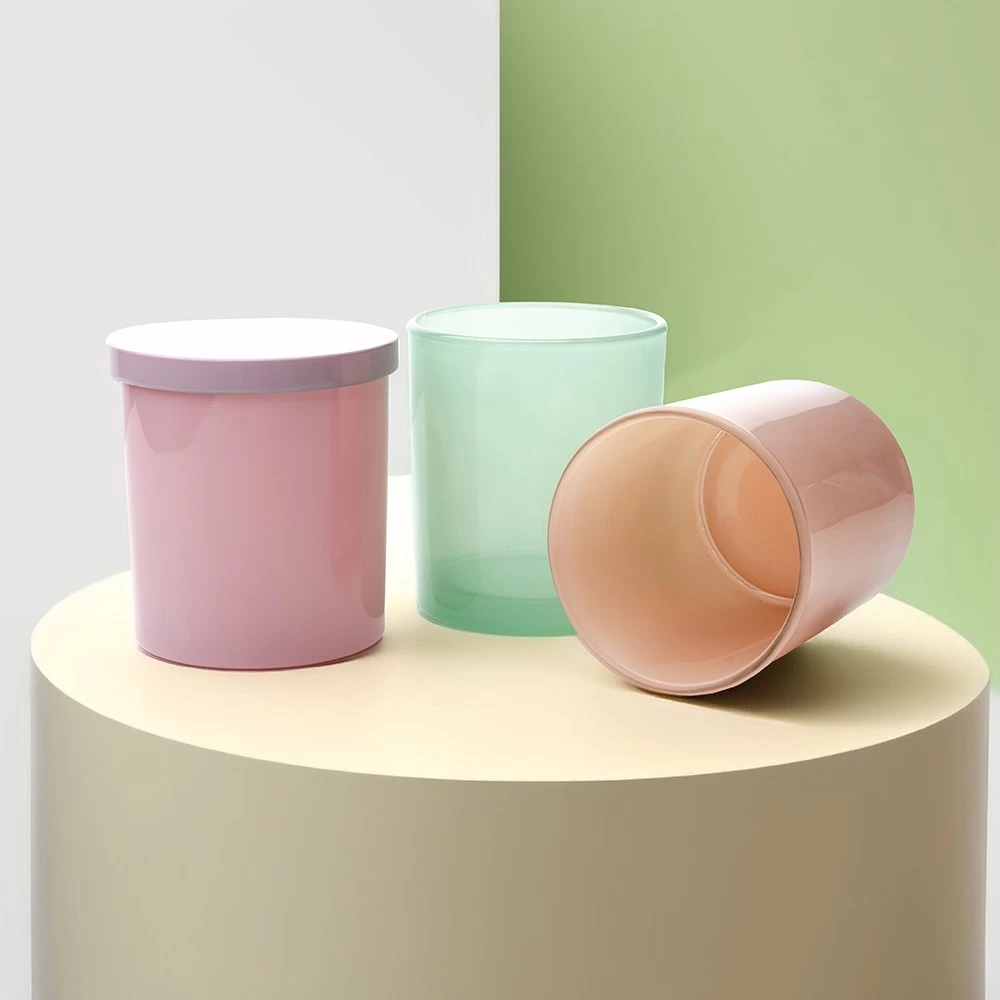 9oz Painted Candle Glass with Metal Lids