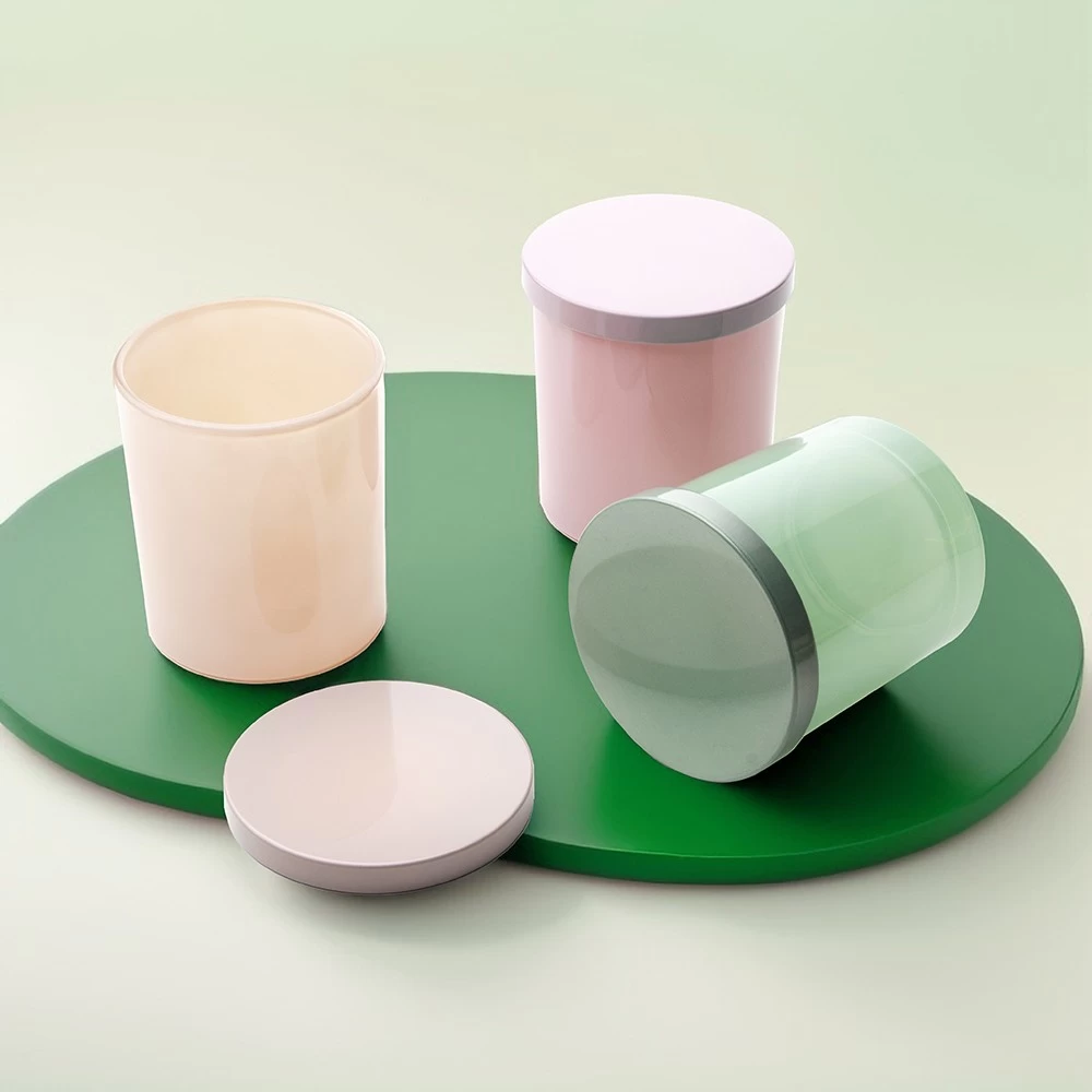 9oz Painted Candle Glass with Metal Lids