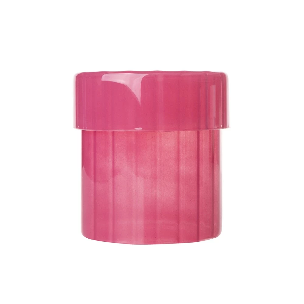 15oz Premium Colored Ribbed Borosilicate Glass Jar with Lid