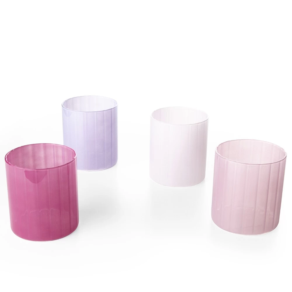 15oz Premium Colored Ribbed Borosilicate Glass Jar with Lid