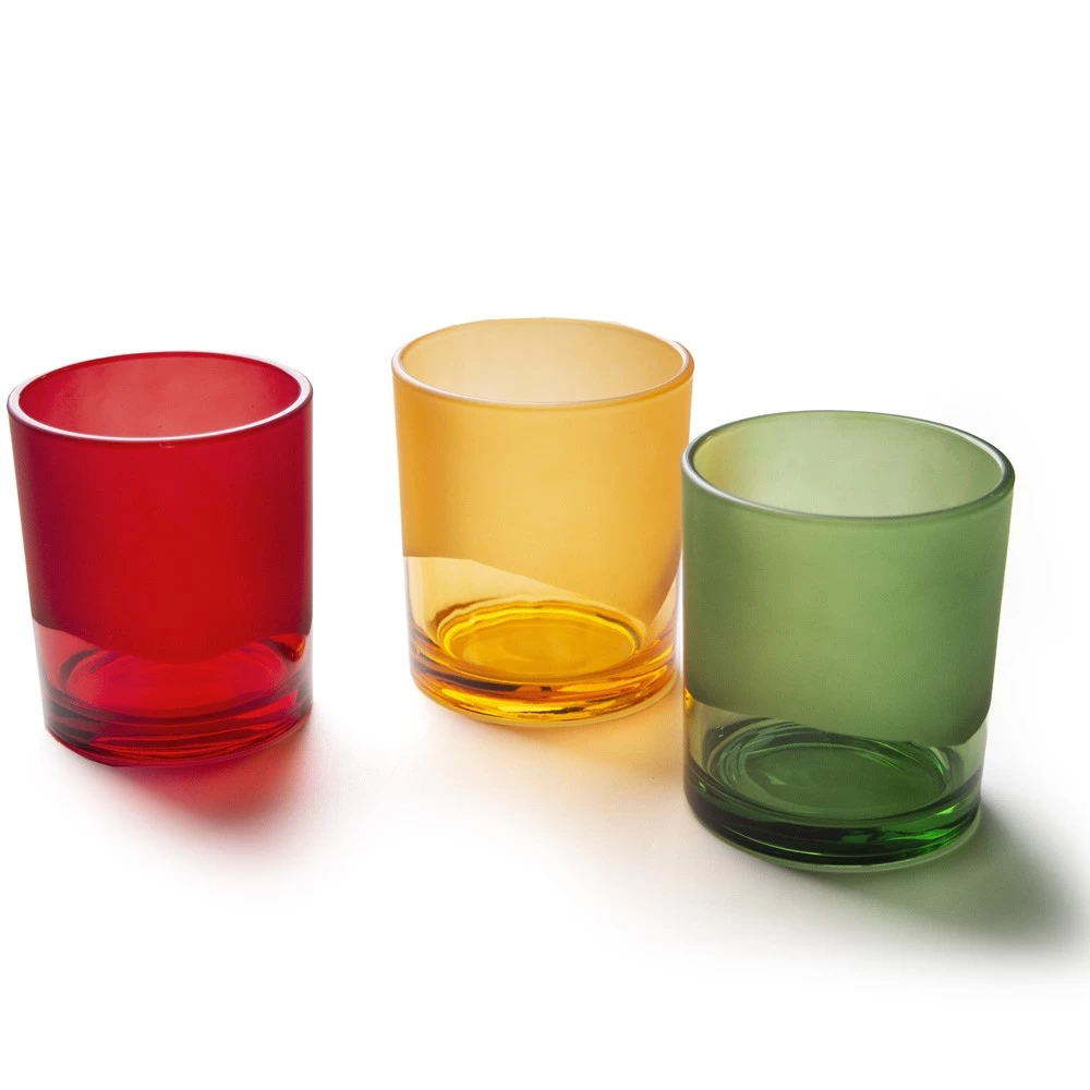 8oz Ombre glass candle holder in Matte color and glossy color spray
