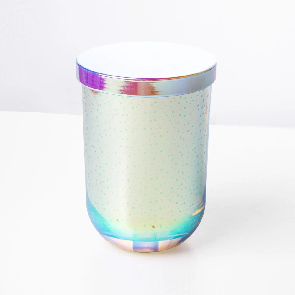 Iridescent Metal Lid Match with Iridescent Candle Jar