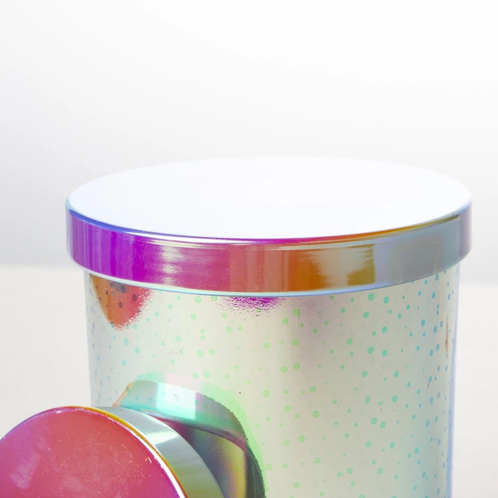 Iridescent Metal Lid Match with Iridescent Candle Jar