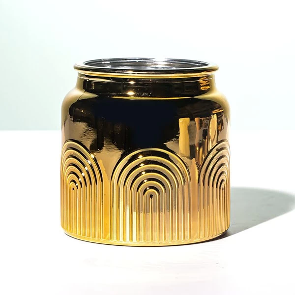Metallic gold candle jars wholesale