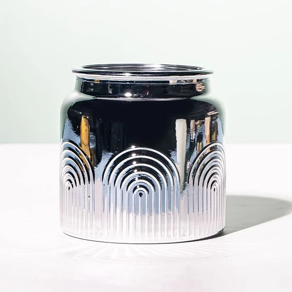 Metallic Silver candle jars wholesale