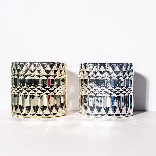 6oz Electroplated Silver Candle Glass