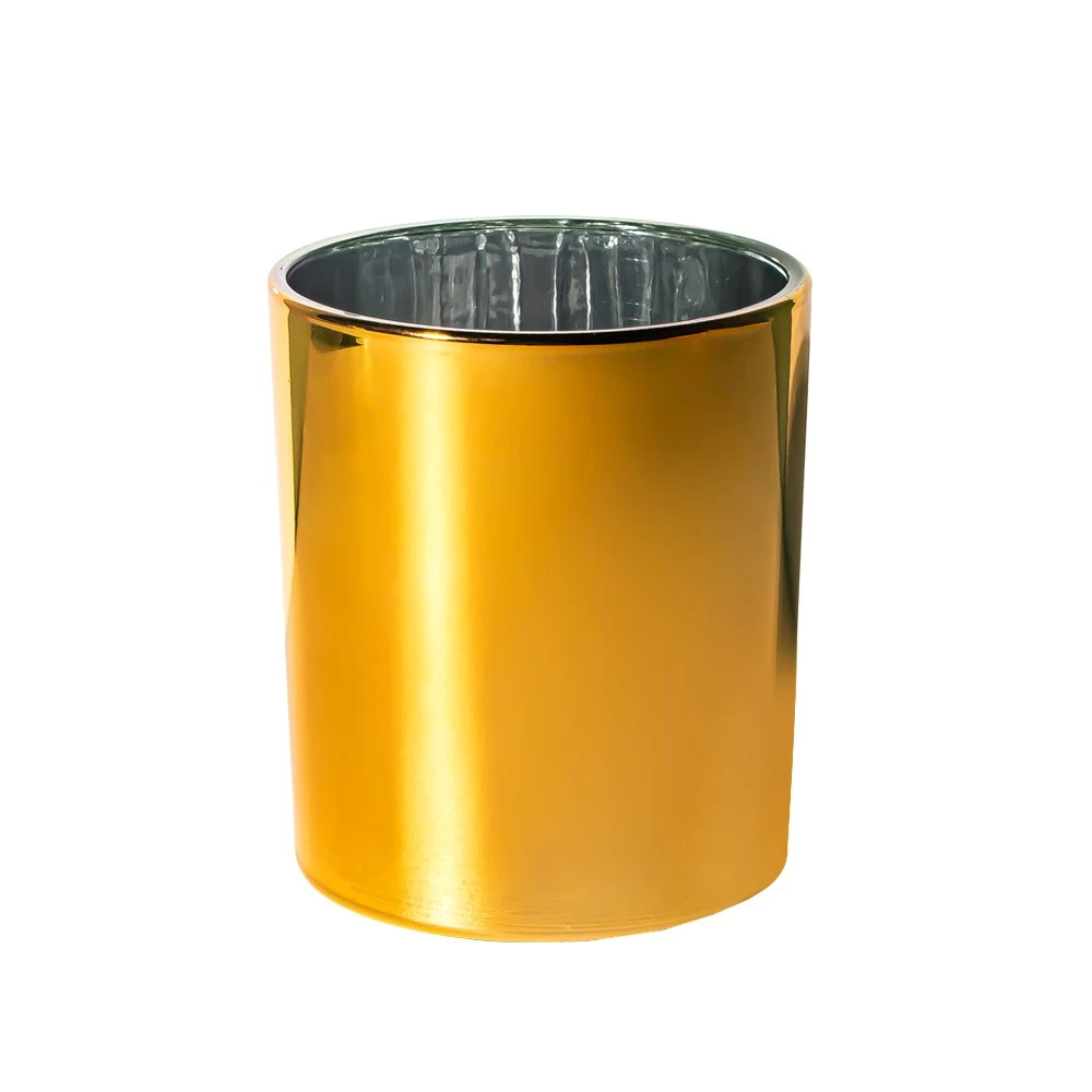 9oz Lustrous Gold Candle Glass Jar with Lid