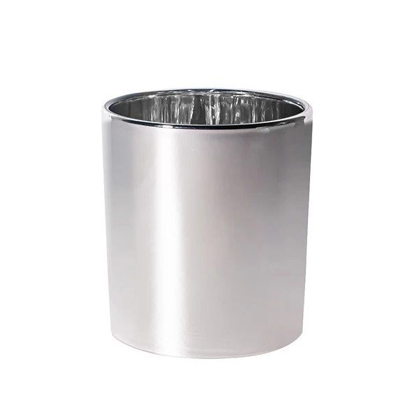 9oz Electroplated Silver Candle Glass Jar