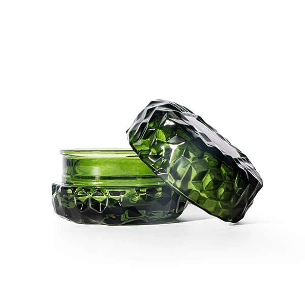 Macaron-Shaped Candle Glass Jar Forest Green