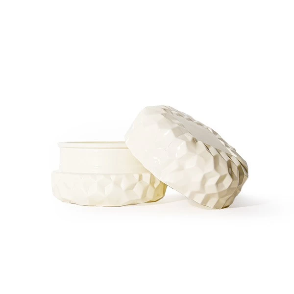 Macaron-Shaped Ivory Candle Glass Jar