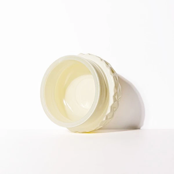 Macaron-Shaped Ivory Candle Glass Jar