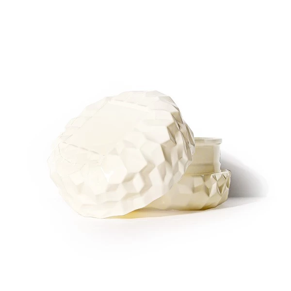 Macaron-Shaped Ivory Candle Glass Jar