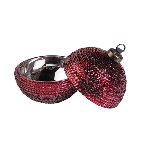 5oz Ornament Candle Glass Red