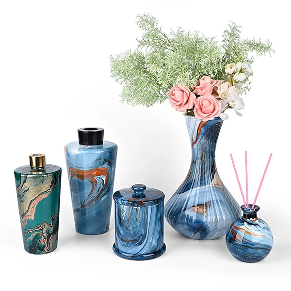 Bespoke Handmade Artisan Swirl Stem Reed Diffuser Glass Vessel - 1 Liter Luxury Home Fragrance
