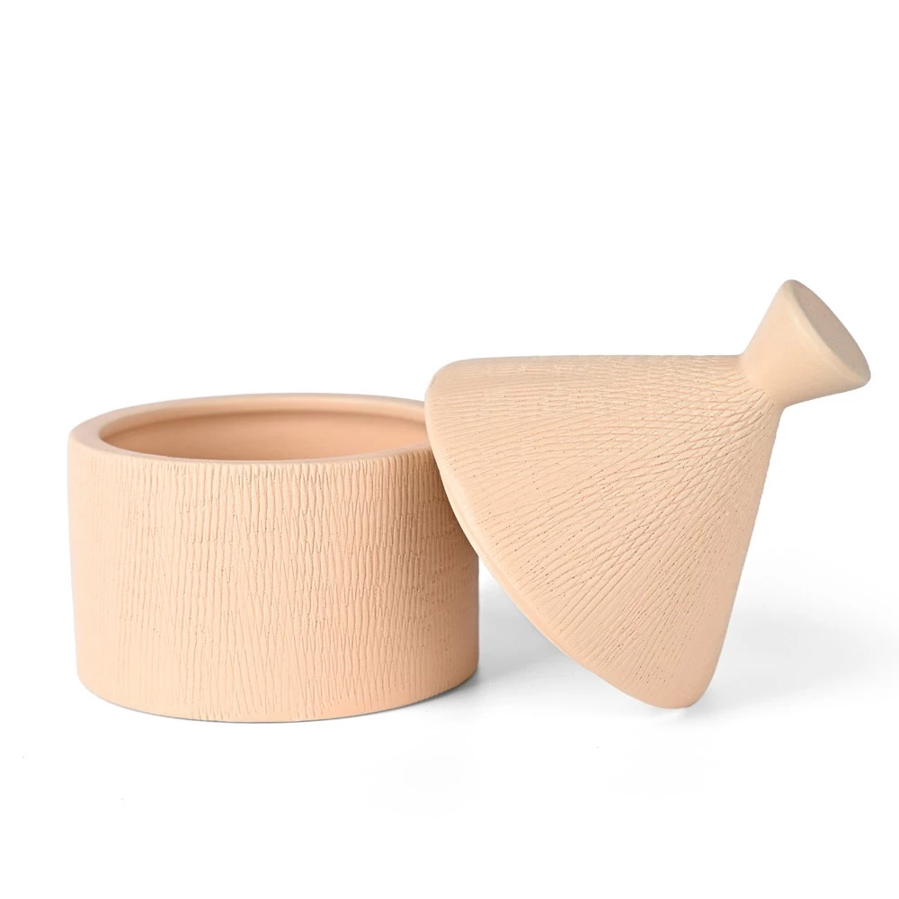 Decorative Storage Jars with Textured Lids for Modern Home Decor