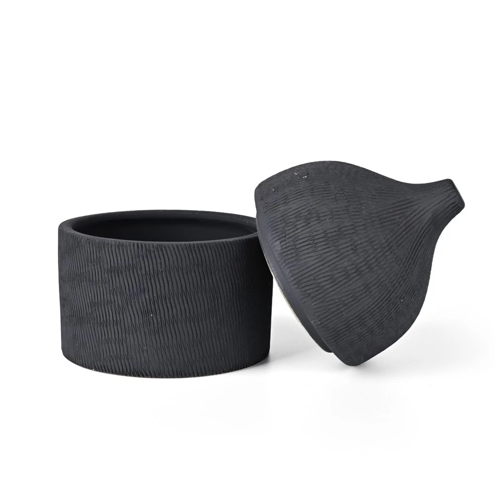 Decorative Storage Jars with Textured Lids for Modern Home Decor