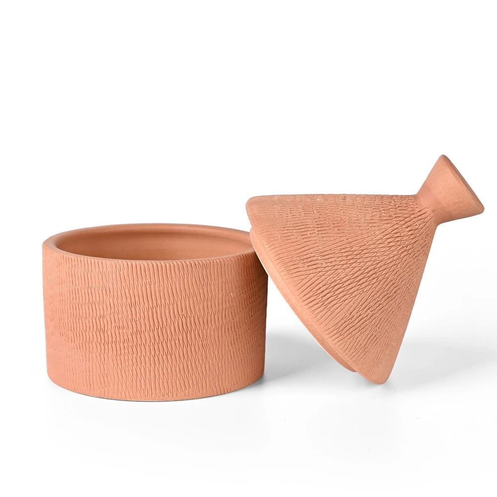 Decorative Storage Jars with Textured Lids for Modern Home Decor
