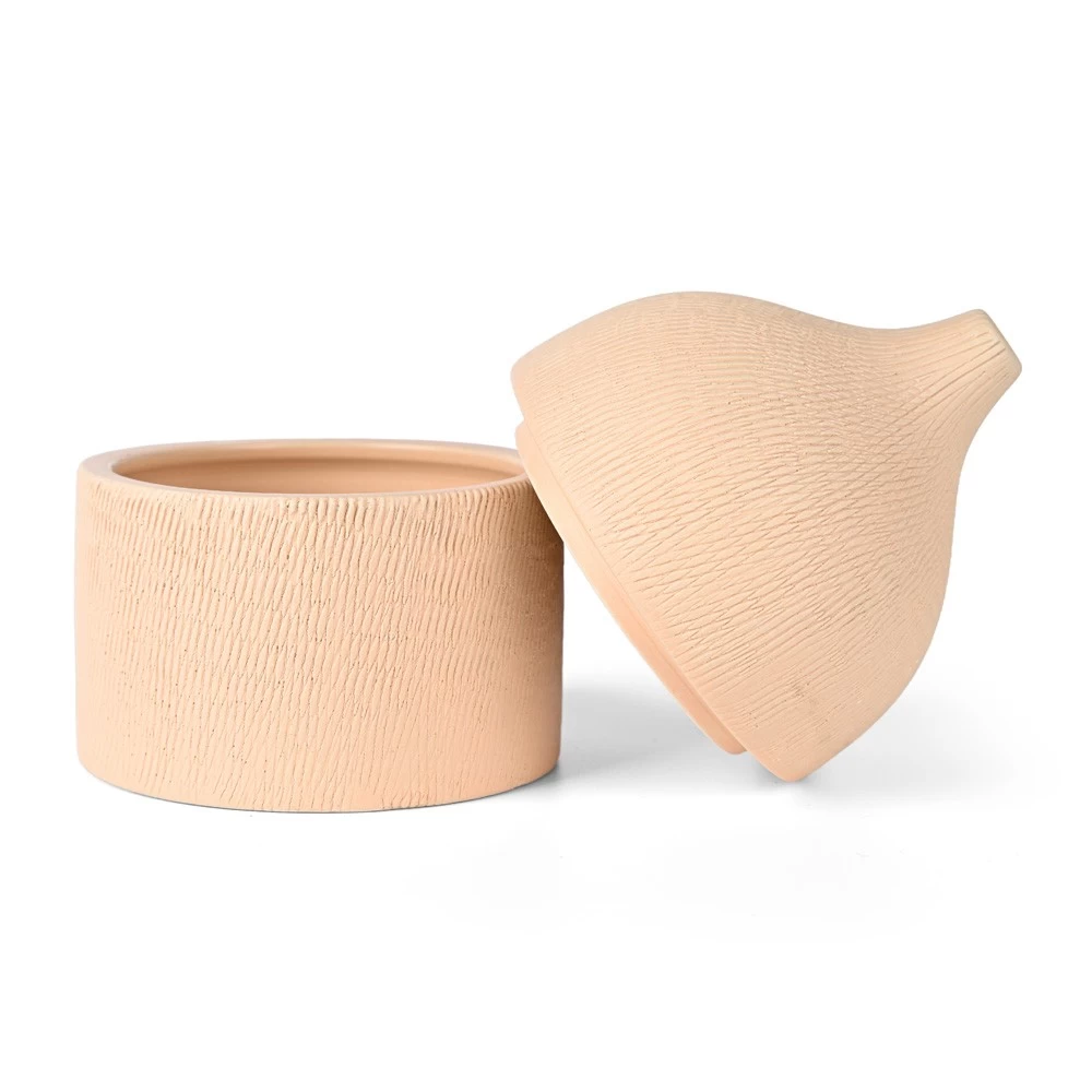Decorative Storage Jars with Textured Lids for Modern Home Decor