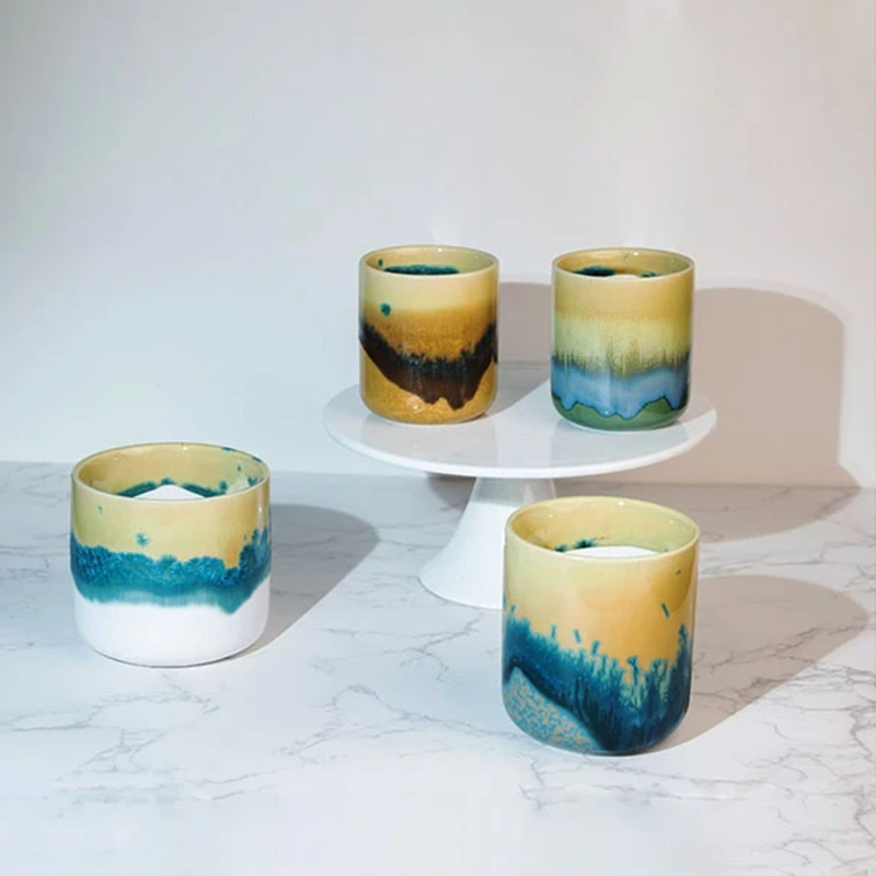 Custom printed ceramic candle jars factory