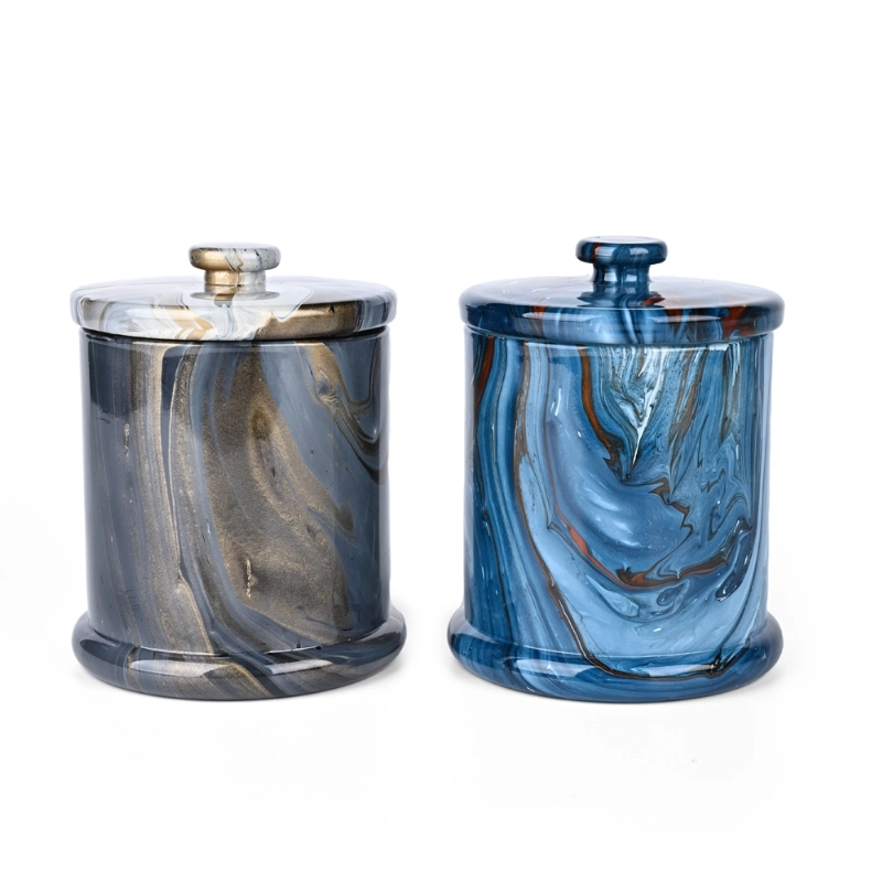 OEM frosted glass candle jars with lids