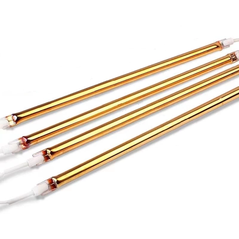 China Full Gold Infrared Heat Lamps For Bathroom Heat Lamp Ceiling Heat Lamp Waterproof Shortwave Quartz Infrared Heater Lamps manufacturer