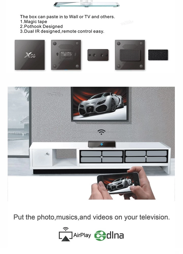 Newest Amlogic S905X TV Box Android 6.0 OS Amlogic S905X TV Box Quad Core OTT TV Box VP9 H.265 Smart TV Box X96