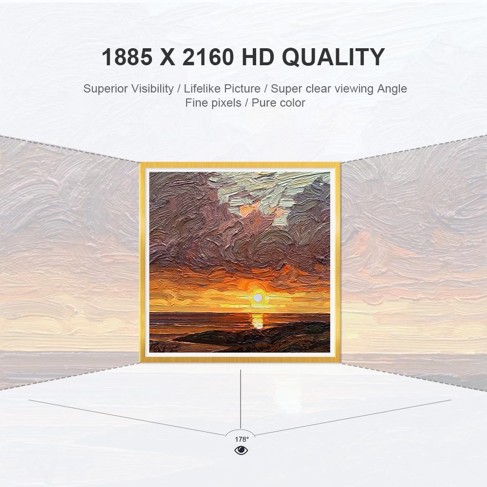 27.6 Inch HD Intelligent Square Stainless Steel Frame Advertising Machine Wall Digital Signage Support Multiple Size Customization