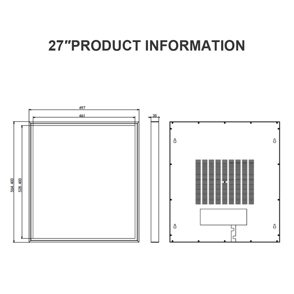 27.6 Inch HD Intelligent Square Stainless Steel Frame Advertising Machine Wall Digital Signage Support Multiple Size Customization