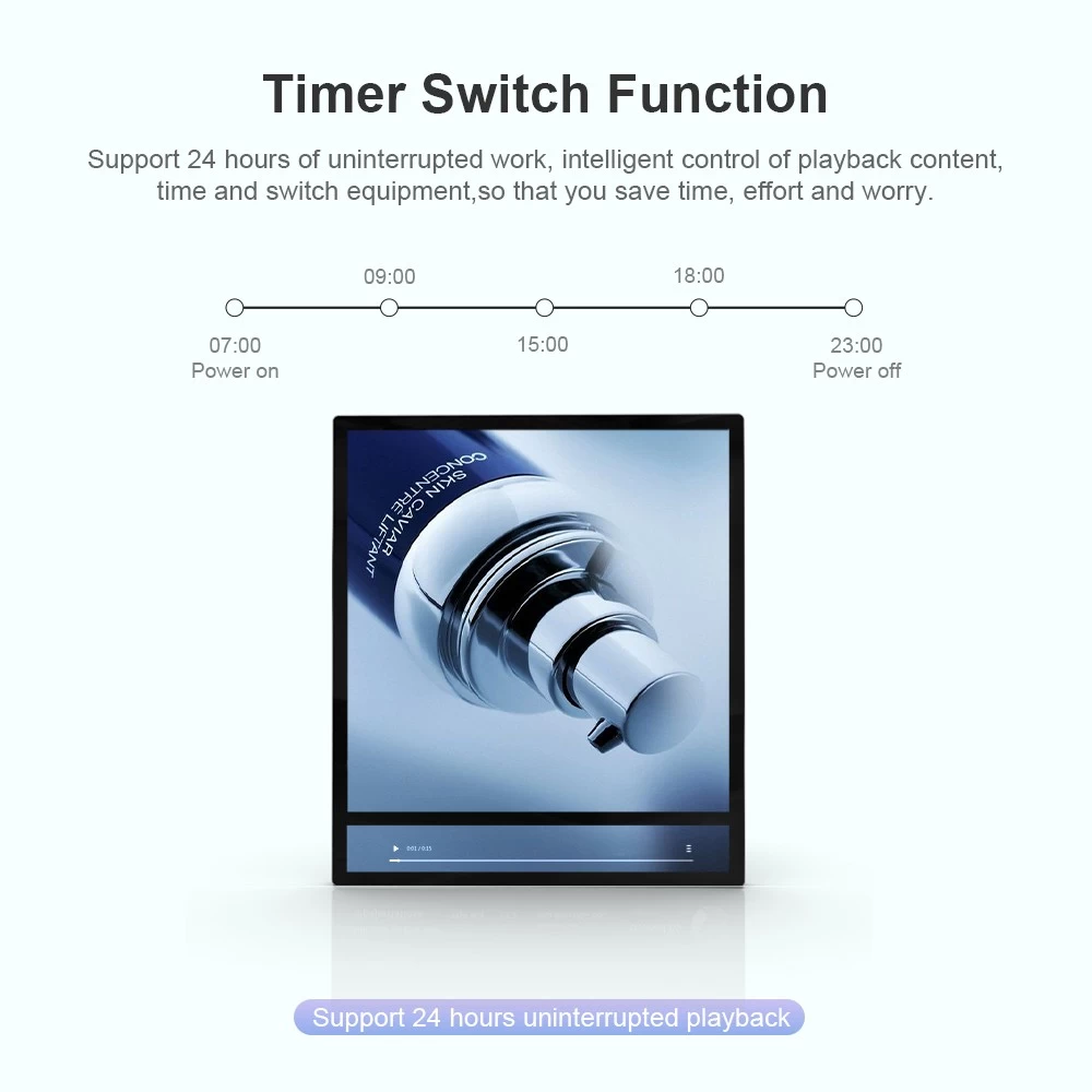 35.7 inch Square Dual Screens Tempered Glass Wall Mount Advertising Machine Digital Signage